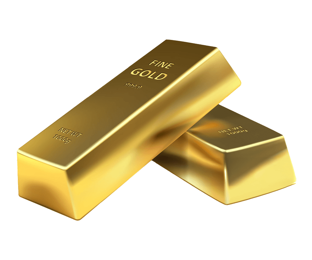 Two gold bars stacked together represent a digital gold investment.