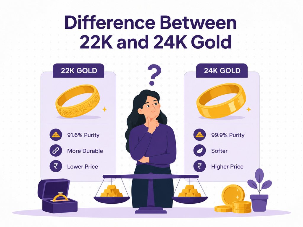 Difference Between 22K and 24K Gold